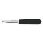 image of Dexter TM03 - 3" Paring Knife, Black Plastic Handle, High-Carbon Steel Blade, NSF