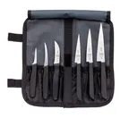 image of Mercer M12610 7-Piece Carving Set – 2" & 2½" Thai Fruit, 3½"/4"/5" Jpn, 2½" Peel, Roll, NSF