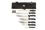 image of Mercer M13752 Ultimate BBQ 9‑Pc Knife Set – Assorted knives, Pocket Sharpener, 7‑Pocket Roll - 1/Bag