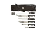 image of Mercer M13754 - 8pc:3"Paring/Boning,8"Fillet/Butcher,10"Cimeter/Steel,Sharpener,NSF,7-Pocket - 8/Bag