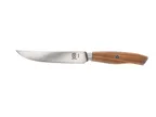 image of Mercer M13760B Steak Knife – 5" Blade, Olive Wood Handle, Forged High Carbon Steel, Full Tang