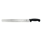 image of Mercer M13914 14" Stamped Slicer, Black Jap Steel, Santoprene/PP Handle, Guard, Granton Edge, NSF