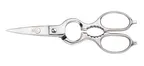 image of Mercer M14802 Multi-Purpose Kitchen Shears, 8" Length, Fine‑Toothed Blade, Stainless Steel Handles