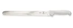 image of Mercer M18144 12" Stamped Jpn Steel Slicer, Wavy Edge, White Handle with Finger Points & Guard – NSF
