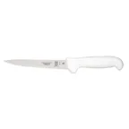 image of Mercer M18160 White Fillet Knife, 7" Stamped Japanese Steel Blade, White Plastic Handle, NSF