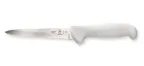 image of Mercer M18165 Utility Knife, 5" Stamped Carbon Steel Blade, Wavy Edge, White Plastic Handle Guard