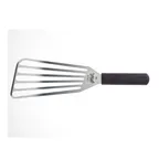 image of Mercer M18390LH Hell's Handle Fish Turner 9"x4" LH Slotted 450°F Dual-Textured Handle Stainless NSF