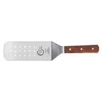 image of Mercer M18410 Praxis Turner – 8" X 3" Blade, 14-3/4", Perforated Steel, Handle With 3 Brass Rivets