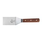 image of Mercer M18430 Praxis Turner – 4" x 2½" Blade, 11⅜" Steel Rosewood Handle with Brass Rivets
