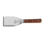 image of Mercer M18440 Praxis Turner - 5" x 3" Blade, 11-3/8" Overall, Rosewood Handle with Brass Rivets