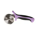 image of Mercer M18602PU Pizza Cutter - 2-3/4" High-Carbon Steel Blade, Santoprene Purple Handle