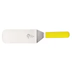image of Mercer M18700YL - Stainless Steel Turner, 8" Blade x 3" Wide, 14-3/4" Overall, Yellow PP Handle, NSF