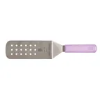 image of Mercer M18710PU Perforated Turner, 8" x 3" Blade, 14-3/4", Purple Plastic Handle, NSF