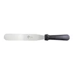 image of Mercer M18860P - 8" x 1‑3/8" Stainless Steel Turner, 13" Length, Black Handle, NSF Dishwasher Safe