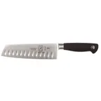image of Mercer M21067 Genesis Nakiri Knife, 7" Forged Blade, Granton Edge, Santoprene Handle, NSF