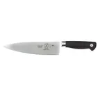 image of Mercer M21078 Chef’s Knife, 8" Forged High‑Carbon Steel, Black Santoprene Handle, Short Bolster, NSF