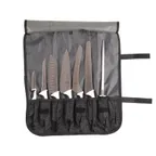 image of Mercer M21821WH Millennia 8-Piece Knife Roll Set, White Santoprene, 3.5"-10" Blades, NSF - 1/Bag