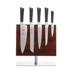 image of Mercer M21944 ZüM Board Set 6-Pc Acac 8" Chef/Bread, 7" Fillet, 6" Boning, 3" Paring, Steel POM NSF
