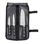 image of Mercer M21950 4-Piece Knife Set, 3-1/2" Paring, 5" Utility, 7" Santoku, Steel, Handles - 1/Bag