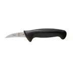 image of Mercer M22102 Millennia Peeling Knife, 2" Carbon Steel Bird’s Beak Paring, Black Plastic Handle NSF