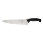 image of Mercer M22610 - 10" Knife Stamped, High Carbon Steel Blade, Black Santoprene Handle, NSF