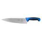 image of Mercer M22610BL Chef Knife – 10" High‑Carbon Steel Blade, Blue Santoprene Handle with Guard