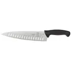 image of Mercer M22611 Millennia 10" Chef Knife – Carbon Blade, Black Plastic Handle, Granton Edge, NSF