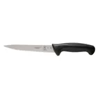 image of Mercer M22807 Millennia 7" Flexible Stamped Fillet Knife, Steel Blade, Black Santoprene Handle, NSF