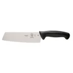 image of Mercer M22907 Nakiri Knife, 7" Stamped Japanese Steel, Black Santoprene/Polypropylene Handle, NSF