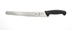 image of Mercer M23213 Millennia Brisket Knife, 12" Japanese Steel, Black Poly Handle with Finger Guard, NSF