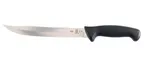 image of Mercer M23409 Utility Slicer 9" Stamped Steel Scalloped, Black Santoprene-Poly Handle Guard, NSF