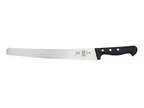 image of Mercer M23725 Brisket Slicer, 12" Stamped German Steel, Wavy Edge, Riveted Delrin Handle, NSF Cert