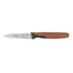 image of Mercer M23930BR 3" Spear‑Point Paring Knife, Carbon Steel, Brown Plastic Handle, NSF