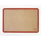 image of Mercer M31087OR Silicone Baking Mat, 16.5" x 24.5", Orange Edge, Marks, 480°F, Angle‑Cut Corners