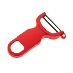 image of Mercer M33071RD Y-Peeler, 4" Red Veg/Fruit Peeler, Carbon Steel Blade, PP Handle, Potato Eye Remover