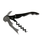 image of Mercer M33082 Waiter’s Corkscrew, 4-3/4" Black Handle, Non-Stick 5-Turn Worm, Hardened Steel