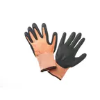 image of Mercer M33425L Cut Resistant Glove, Orange/Brown Cuff, HPPE with Nitrile Palm, ANSI A4, FDA Approved