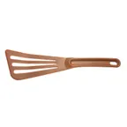image of Mercer M35110BR Plastic Turner – 3½" x 12" Slotted Nylon Blade, Brown Handle, Heat‑Resistant 430°F