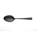 image of Mercer M35138BK Plating Spoon, 9" , 1-1/3 oz, Black Matte, 18/8 Stainless Steel Micro‑Serrated