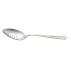 image of Mercer M35139 Plating Spoon – 9" Slotted Deep Well Bowl,, Serrated Grip, 18/8 Stainless Steel
