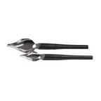image of Mercer M35147 Spoon Set - 7" & 7-7/8" Tapered Tip Spoons, Nylon Handle, 18/8 Stainless Steel Bowl