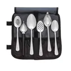 image of Mercer M35155 Plating Spoons II 7‑Piece Stainless Steel Set, Includes 7‑7/8" and 9" Spoons - 7/Set