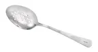 image of Mercer M35161 Plating Spoon 7-7/8" Perforated Bowl Deep Micro-Serration Stainless Steel Satin Handle