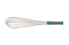 image of Mercer M35203 Piano Whip, 16" 18/8 Stainless Steel Wire, NSF, Nylon Handle with Color-Coded Ends