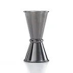 image of Mercer M37000BK Bar Jigger, 1/2 oz & 3/4 oz, 18/8 Stainless Steel, Gun Metal Black-Plated