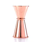 image of Mercer M37000CP Barfly Jigger, 1/2 Oz & 3/4 Oz, 18/8 Stainless Steel, Copper-Plated