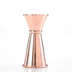 image of Mercer M37001CP Jigger, 20 Ml / 0.67 Oz Small & 40 Ml / 1.35 Oz Large, 18/8 Steel, Copper