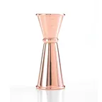 image of Mercer M37002CP Bar Jigger, 25 ml / 0.67 oz & 50 ml / 1.69 oz Stainless Steel, Copper‑Plated