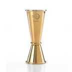image of Mercer M37002GD Barfly Jigger, 25 ml / 0.67 oz & 50 ml / 1.69 oz, Stainless Steel, Gold