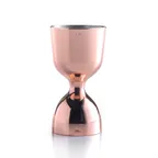 image of Mercer M37006CP Barfly Straight Rim Jigger - 1 oz & 2 oz, 18/8 Stainless Steel, Copper-Plated